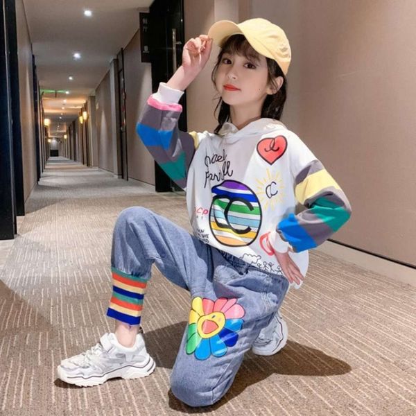

new girls' version spring korean suit 2021 of children's leisure clothes, White