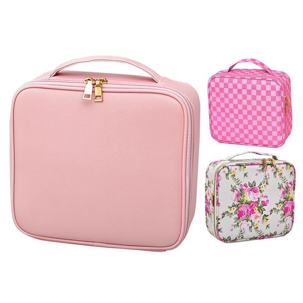 

Travel Makeup Bag Portable Cosmetic Case Organizer Makeup Brushes Toiletry Digital Bag with Adjustable Dividers