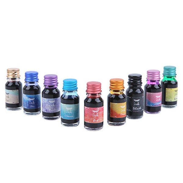 

10pcs 10ml colorful fountain pen ink refilling inks stationery school supplies y5la, Black;red
