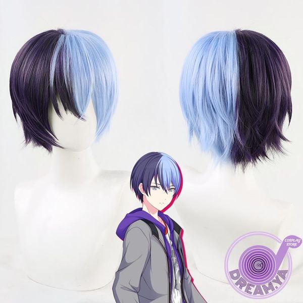 

other event & party supplies aoyagi touya cosplay wig blue purple mixed short heat resistant synthetic hair halloween role play carnival + c