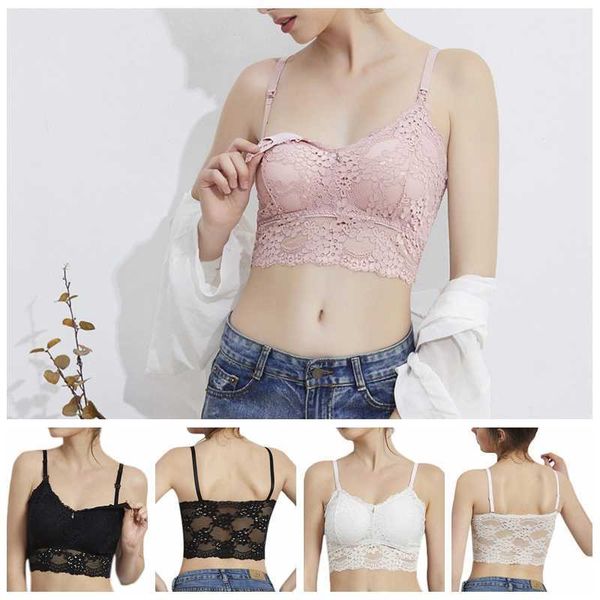 Allattamento al seno Reggiseni per allattamento Donne incinte Biancheria intima per gravidanza Reggiseno per allattamento senza ferretto Top in pizzo Biancheria intima per alimentazione Y0925