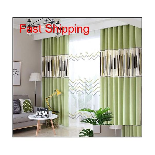 

customzied nordic european cotton linen curtain for living room modern yellow grey splicing geometric pattern jllqhh bdegarden