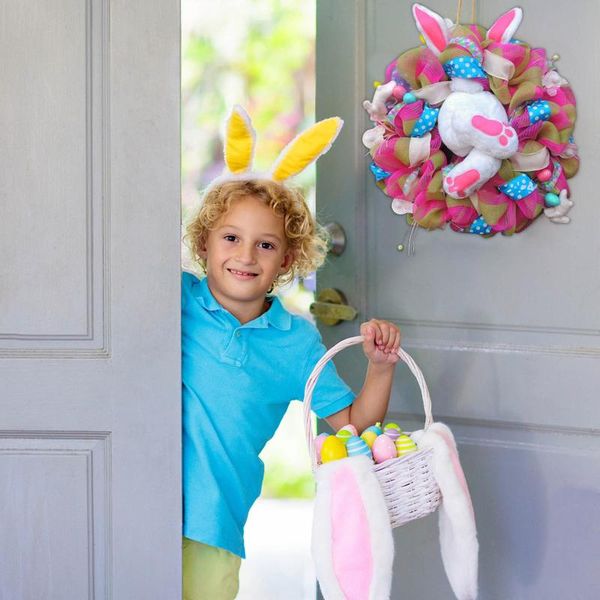 

wreath decoration easter thief buwith ears home window cute cartoon garland hanging ornaments home decorations