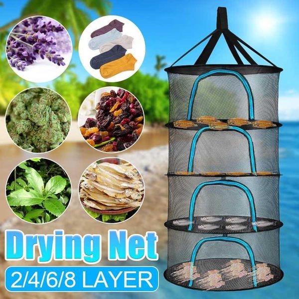 

laundry storage & organization 2/4/6/8 layers drying net for hanging basket folding dry rack dryer bag mesh flower bud plant organizer