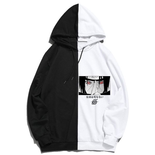 

2021 new summer japanese anime naruto uchiha itachi print olor hoodies pullover sweatshirt harajuku hip hop thin clothing 9g4n, Black