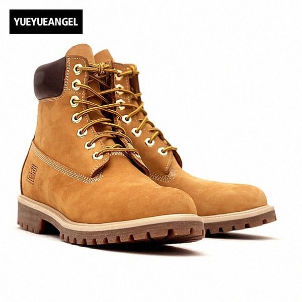 

2018 new men ankle boots anti slip lace up round toe autumn for men motorcycle boots genuine leather shoes yellow shoes for women dese h5kr#, Black