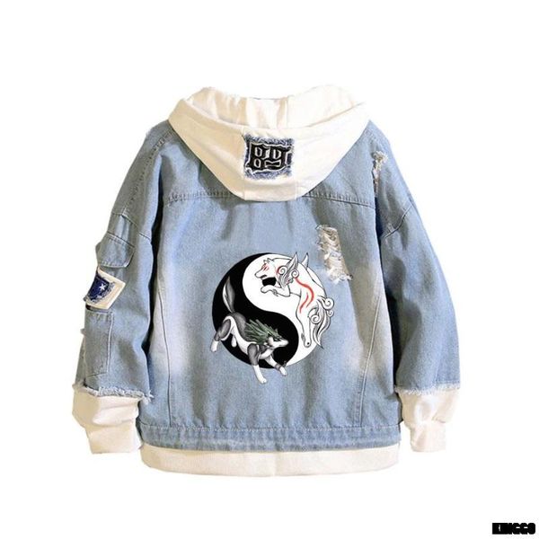 

men's hoodies & sweatshirts anime natsume yuujinchou denim jacket coat teens cowboy cosplay men women casual hooded loose cartoon cotto, Black