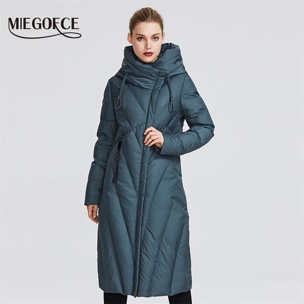 

miegofce collection women coat with a resistant windproof collar women parka very stylish women's winter jacket coat 211120, Black