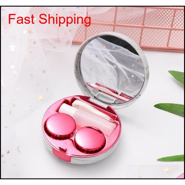 

fashion marble stripe contact lens case mini travel glasses lenses box portable eyes care ki qylrnm homes2007, Silver