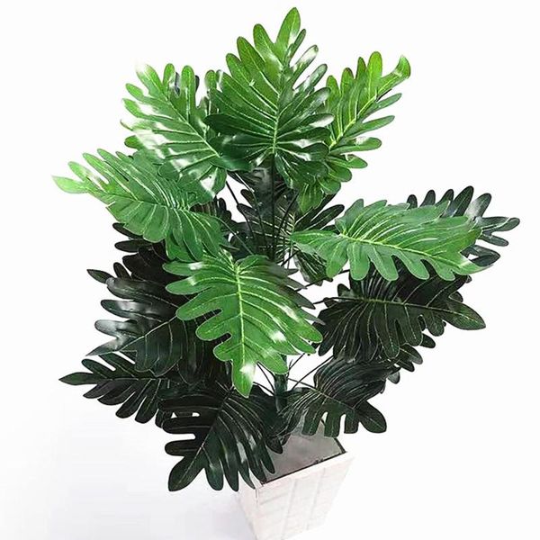 

70cm 21 leaf plastic fake plants green artificial monstera branches living room office garden home deco indoor diy accessories