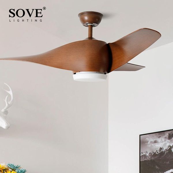 

sove brown vintage ceiling fan with lights remote control ventilador de techo 220 volt bedroom ceiling light fan lamp led bulbs
