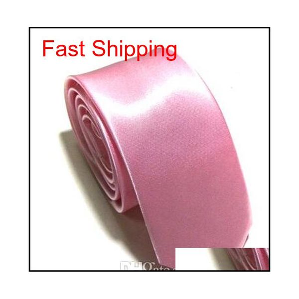 

wholesale 10 pcs/lot new mens skinny solid color plain satin tie necktie silk tie black and white necktie silk jacquar qylyek bdehome, Blue;purple