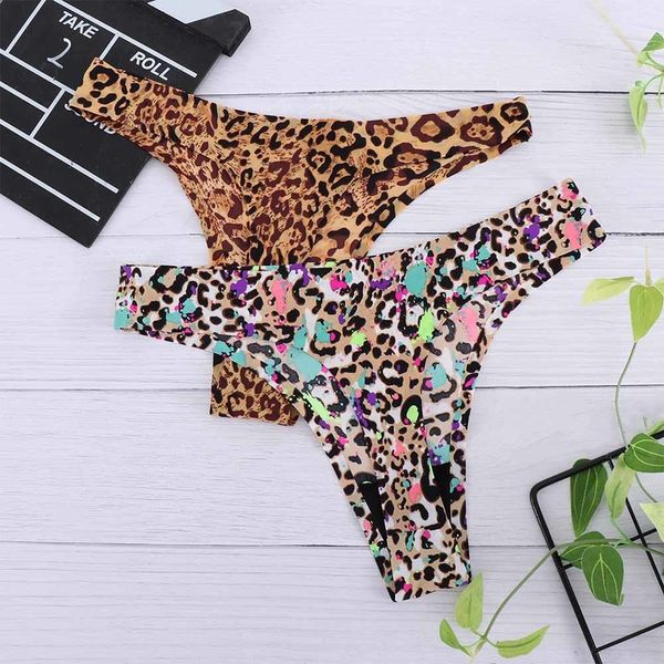 

salablefashion luipaard needless underwear panties g-string letters lingerie thong for women, Black;pink