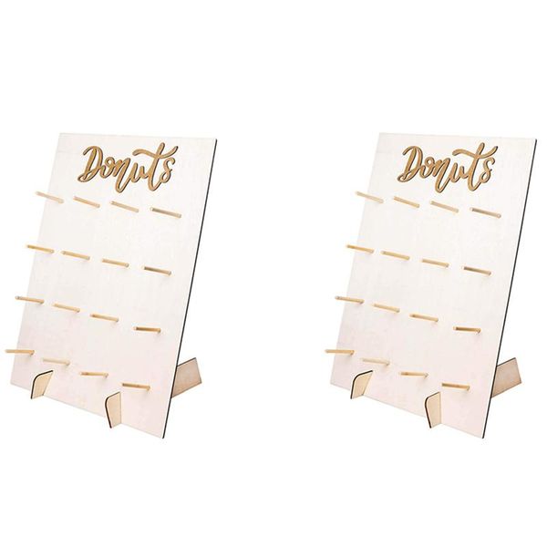 

jewelry pouches, bags donut wall stand - reusable holder to display up 32 donuts, grow party decorations (pack of 2), Pink;blue