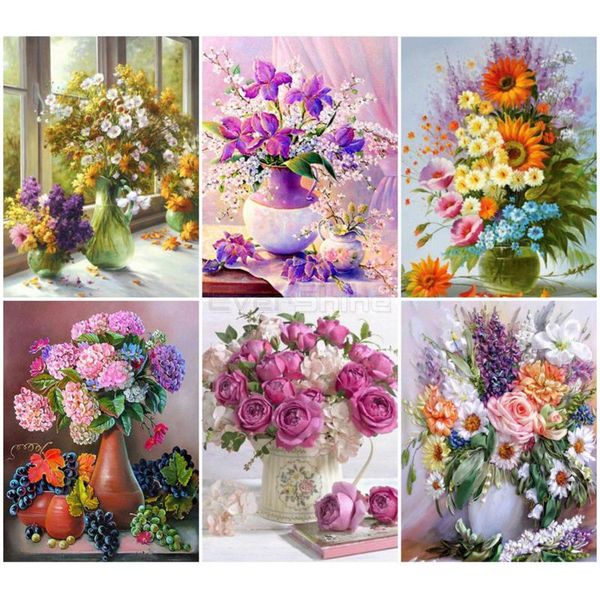 

diamond painting evershine flowers full square cross stitch 5d art bead embroidery sale picture kits wall decor