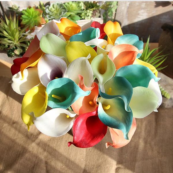 

decorative flowers & wreaths 10pcs artificial calla lily bouquets single long stem bouquet real touch plants home decor