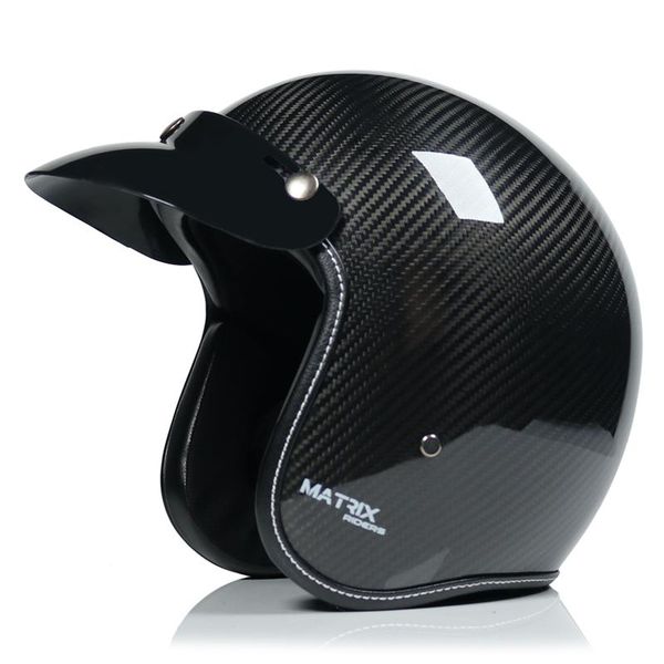 

motorcycle helmets light half cover carbon fibre face motorbike helmet retro casco moto casque locomotive