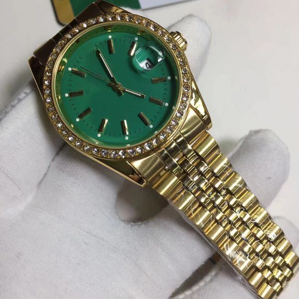 

5- montre de luxe mens automatic quartz gold watch mens dress full stainless steel sapphire business fashion designer classic watch, Slivery;brown