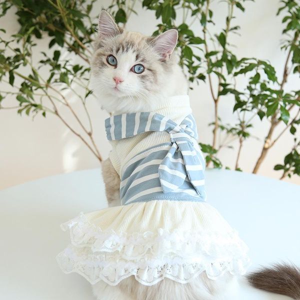 

cat costumes pet clothes summer dog sweater striped couple suit skirt scarf sweet korean one-piece dresses