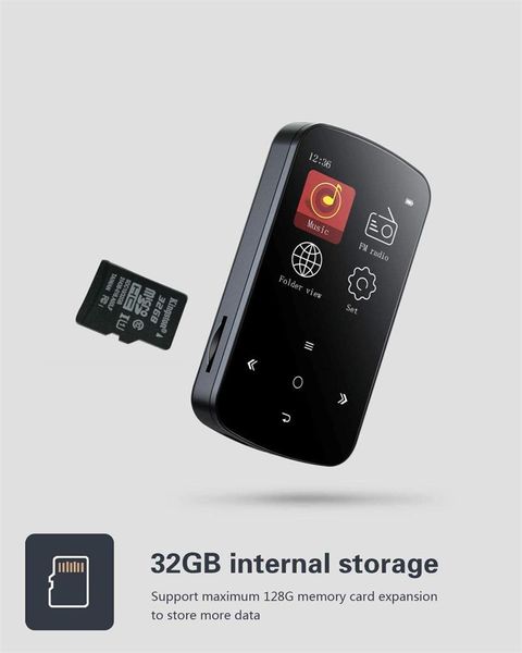 

& mp4 players mp3 player with bluetooth 32gb sports portable touch button recording fm function video music