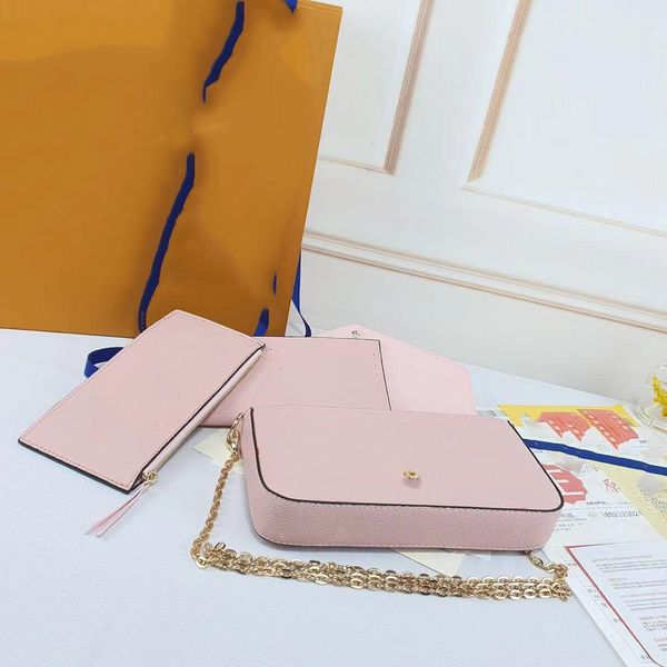 

2021 luxurys designers bags handbag purses woman fashion clutch purse by the pool monogrames multi pochette felicie chain bag with box dustb
