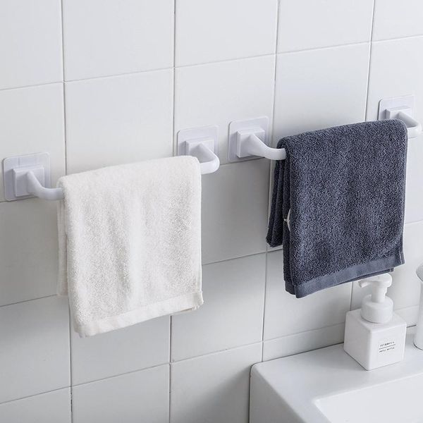 

towel racks bathroom rack wall-mounted holder punch-kitchen self adhesive rag pot cover storage rod household accessories1