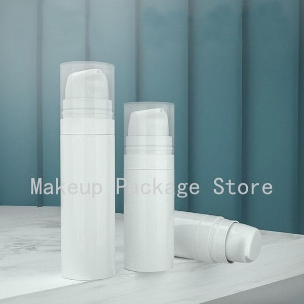

5ml10ml15ml 10/30/50pcs empty white pp plastic cosmetic lotion airless bottle, portable diy elegant essence refillable container