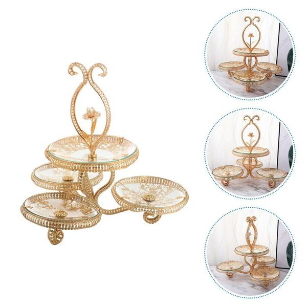 

dishes & plates 1pc fashion glass fruit storage tray plate multi-layer