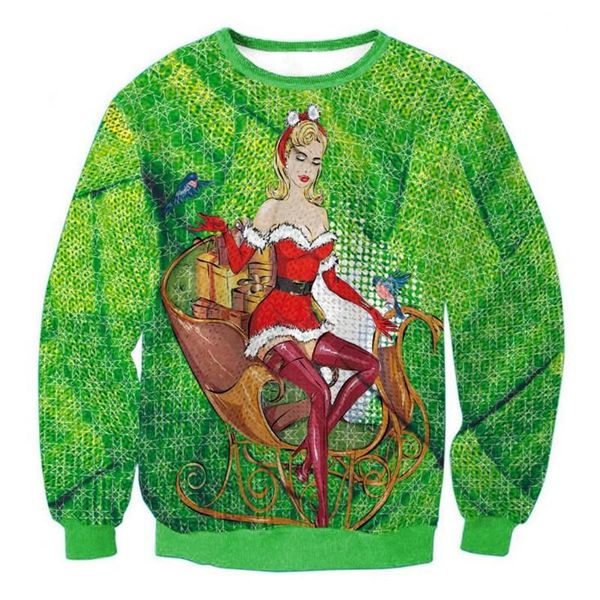 

men's sweaters men women christmas sweater 3d beauties printed ugly jumpers year eve holiday funny sweatshirt, White;black