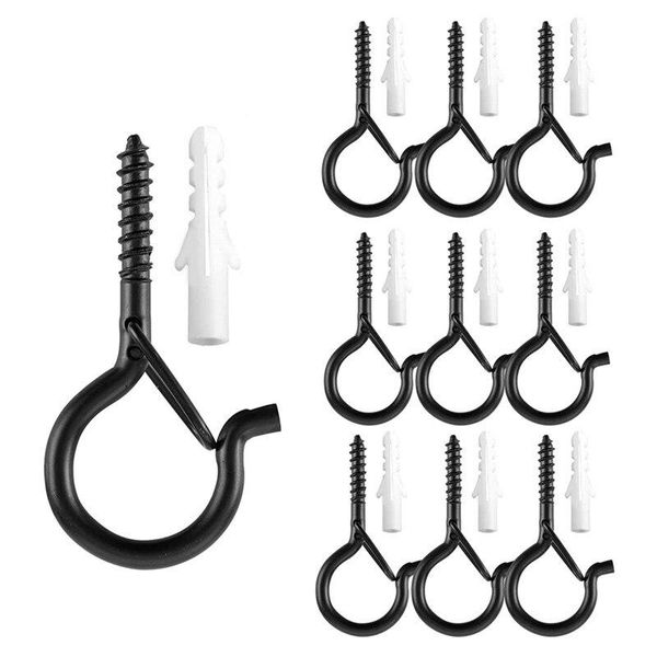 

hooks & rails 10pcs q-hanger heavy duty screw multiple uses for string light flower pot garden yard patio kitchen ornament tools