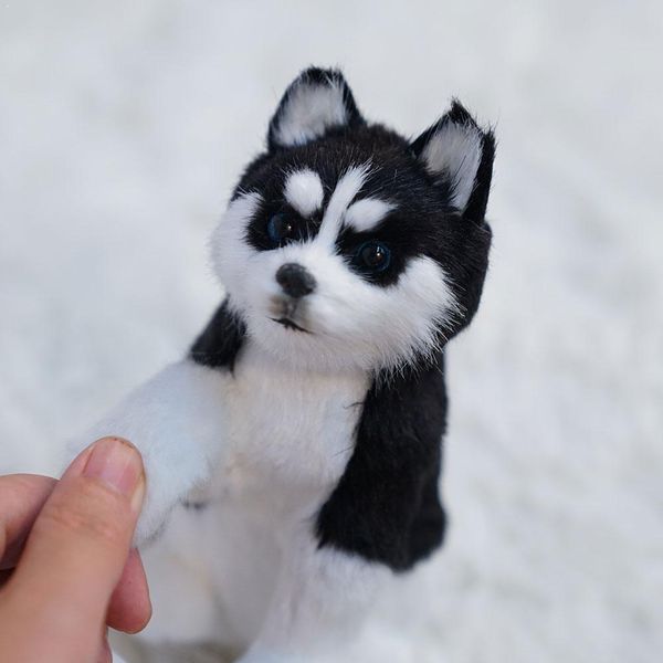 Realistischer Husky-Hund, Simulationsspielzeug, Stofftier, Hund, lebensecht, Stofftier, Haustier, Plüschwelpe für Kinder, handgefertigtes Hundespielzeug Q01136233037