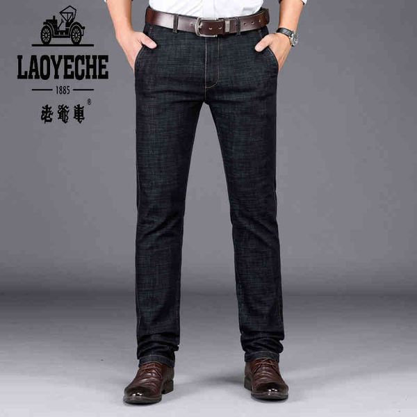 

classic car busins men's jeans autumn and winter fashion new slim straight elastic casual, Blue