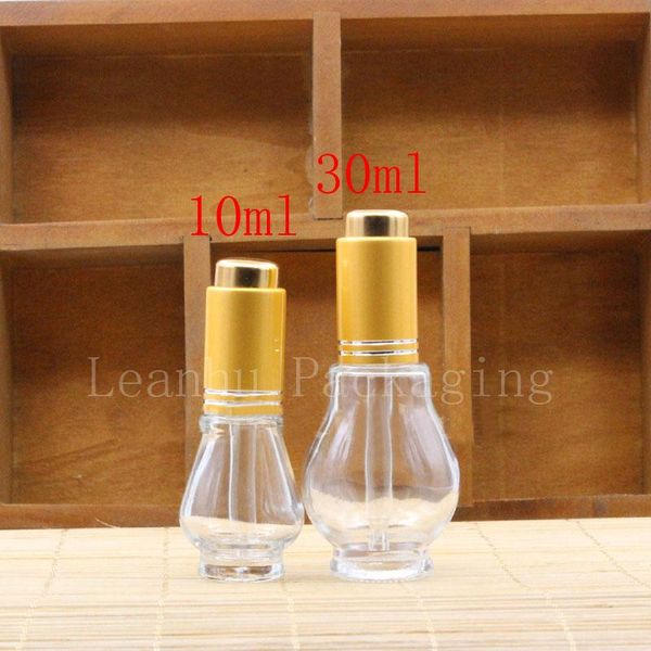 

storage bottles & jars wholesale single gourd oil bottles, transparent glass dropper bottle, perfume bottle pressing mute gold/silver