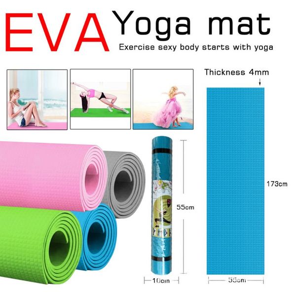 

yoga mats 173*55cm 4mm thick double color non-slip eva mat quality exercise sport for fitness gym home tasteless pad