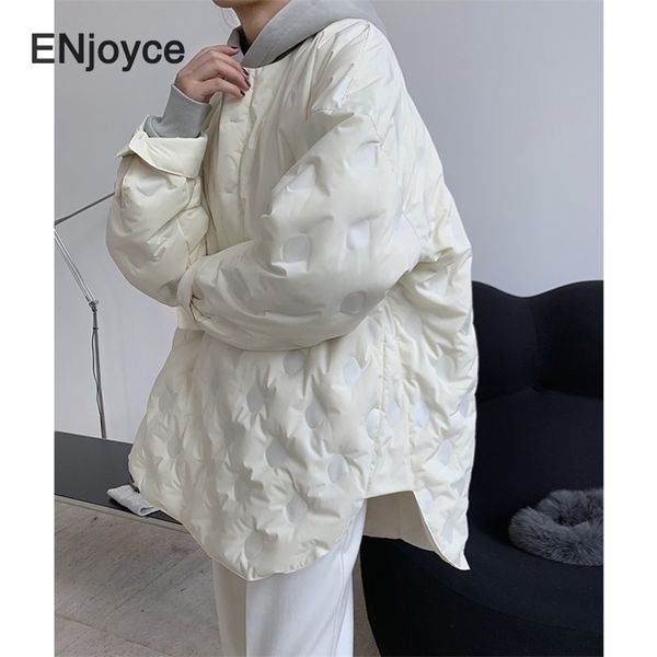 

women winter design light oversized duck down coat japanese shirt style pullover parka jacket loose warm outerwear 210923, Black