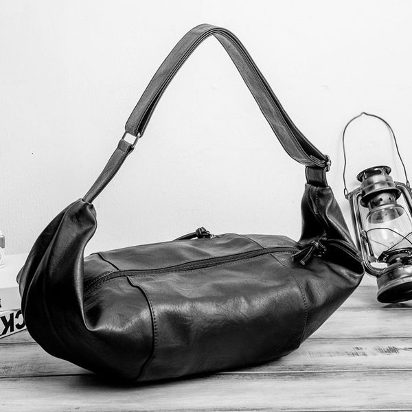 

waist bags 2021 men's bag korean fashion single shoulder soft leather cross backpack personalized dumpling leisure travel