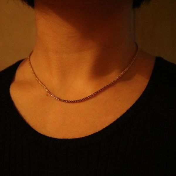 

chokers fashion chain necklace jewelry for women simple water wave choker girl, Golden;silver