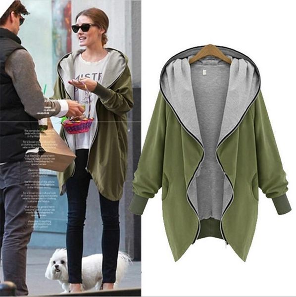 

women's hoodies & sweatshirts women winter coat fashion casual hooded parkas large size jackets loose autumn outerwear plus s-xxxxxl, Black