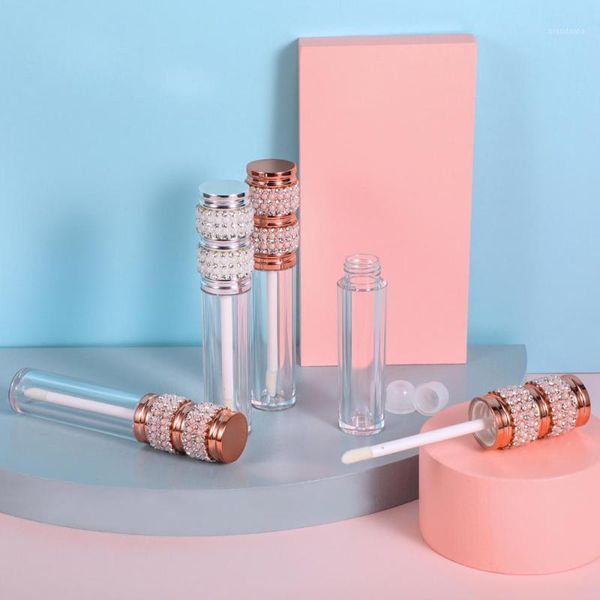 

storage bottles & jars 6ml lip gloss containers round three-section rhinestone refillable empty cosmetic tools travel accessories