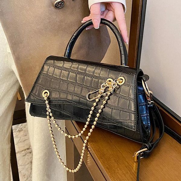 

stone pattern pu leather tote bag 2021 fashion new women's designer handbag and purses ladies chain small shoulder messenger bag