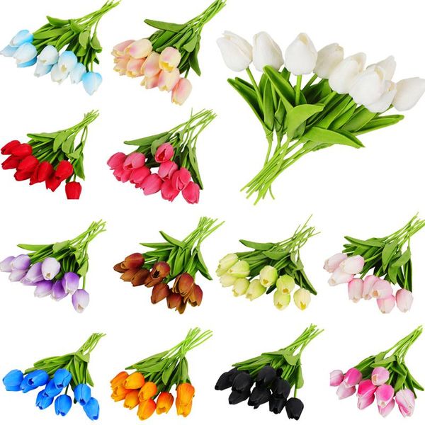 

decorative flowers & wreaths 10bundle tulip bouquet pu fake flower pography po props artificial wedding decoration home garden decor eternal