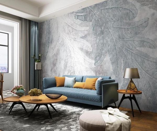 

custom 3d p wallpaper mural nordic modern minimalist feather line retro nostalgic background wall decoration painting
