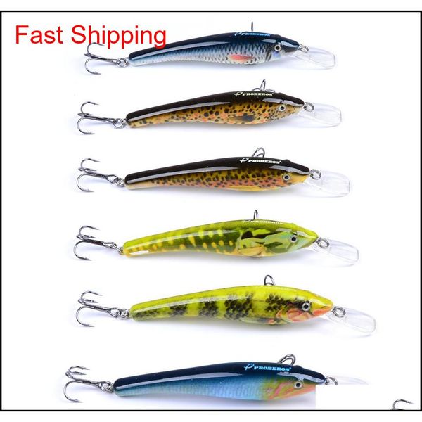 

brand proberos freshwater fishing minnow artificial bait hooks 9.5cm 5g 6colors suspending jer ajh hairclippers2011
