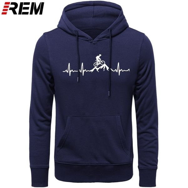 REM Felpe con cappuccio Mountain Bike Battito cardiaco Divertente MTB Dirt Bike Plus Personalizzato Manica LUNGA Moda da uomo in cotone con cappuccio, felpe 201104