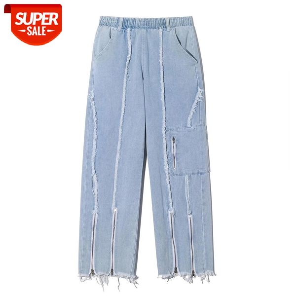 

Streetwear Oversized Joggers Staight Pants Jeans Men Women Hip Hop Tassel Zipper Harem Pants 2020 Autumn Harajuku Men Trousers #Jl0R, Black