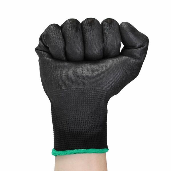 

disposable gloves 12 pairs work black knit cuffs flexible hand protect dust-proof