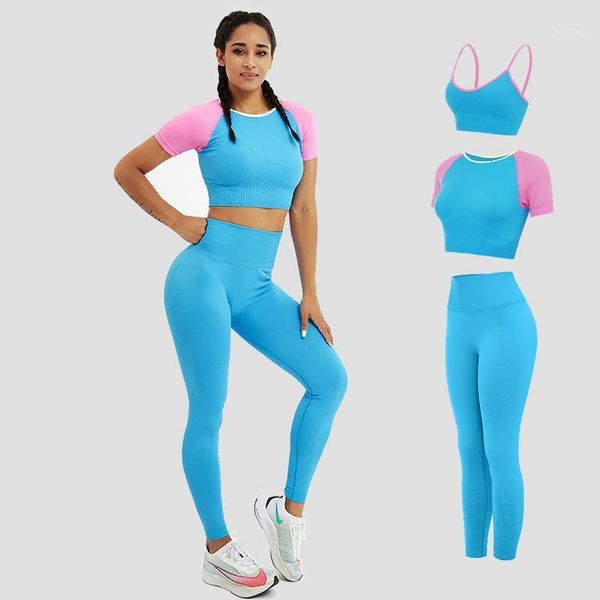 

yoga outfit 2pcs casual sport set sportwear women high waist running fitness gym suit workout clothes for activewear academia