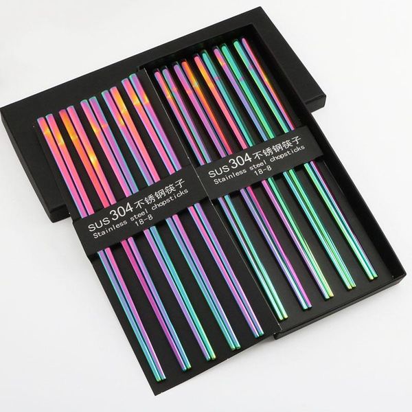 

mutil color reusable stainless steel chopsticks metal hollow chopsticks chinese sticks for l restaurant kitchen accessories