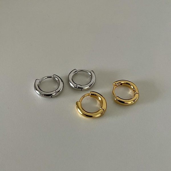 

hoop & huggie simple metal small round earrings for women minimalist tiny mini ear huggies 1cm solid circle hoops, Golden;silver