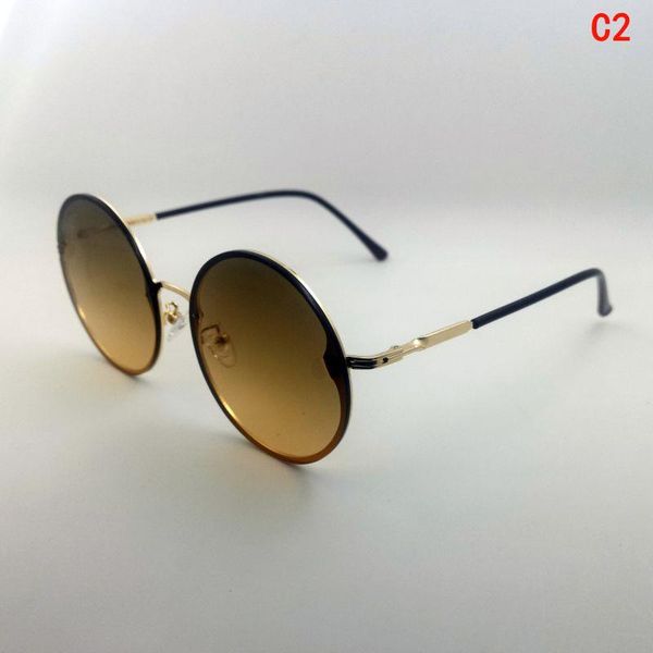 

womens round fashion da grey golden woman fashion goggle uv400 man round accessories pink ornam adumbral occhiali sunglasses sole firma dftm, White;black